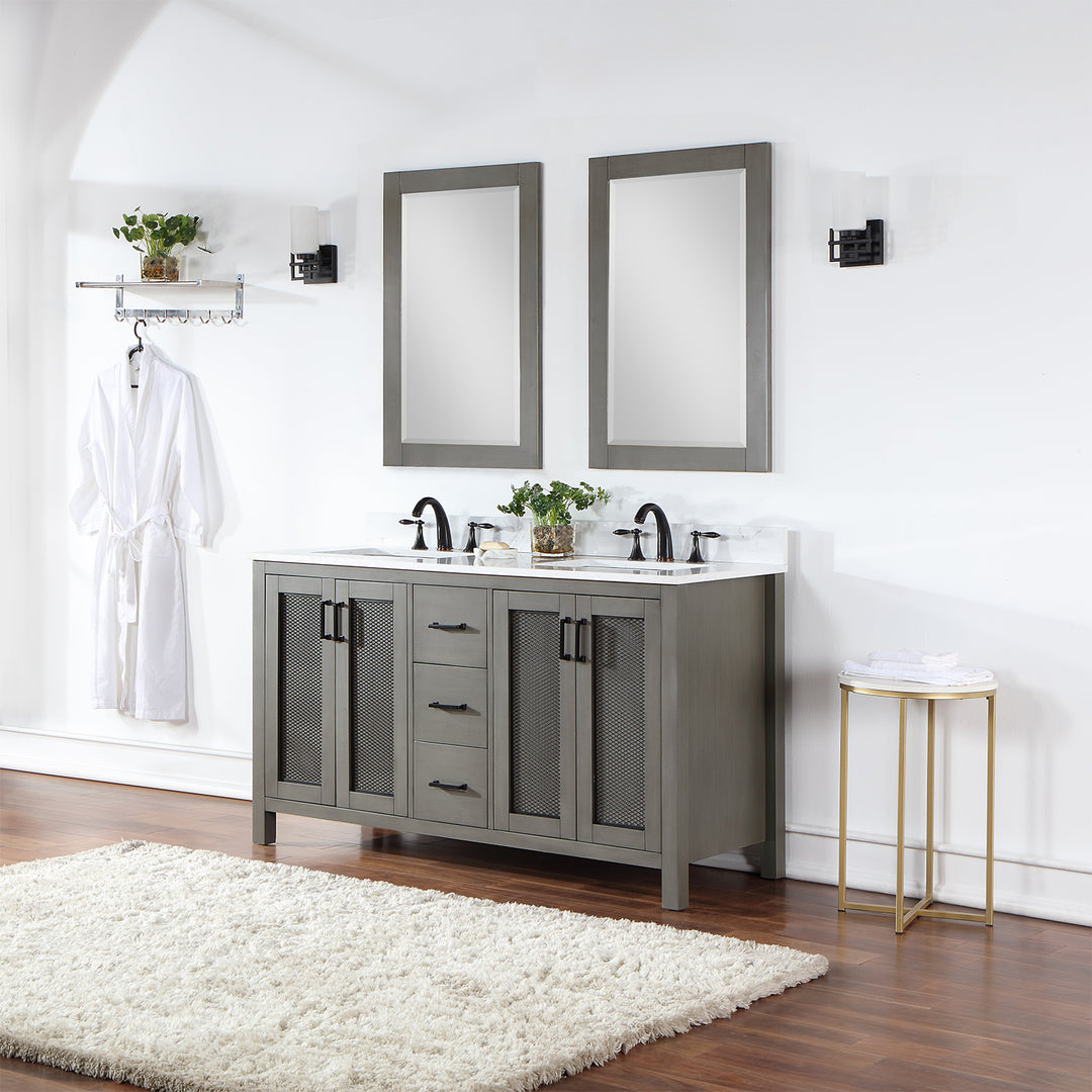 Hadiya 60" Double Bathroom Vanity Set