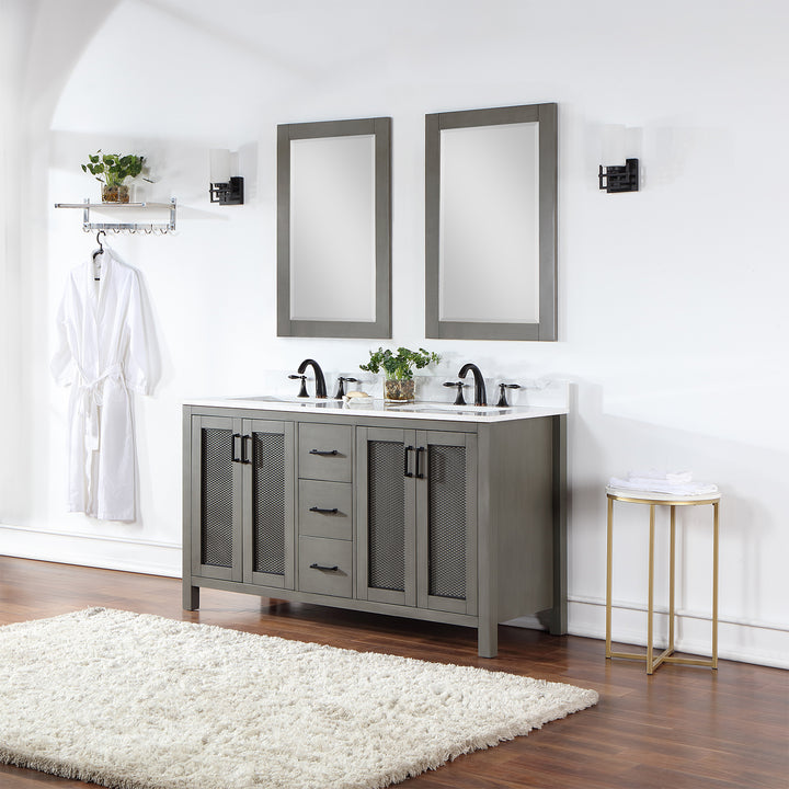 Hadiya 60" Double Bathroom Vanity Set