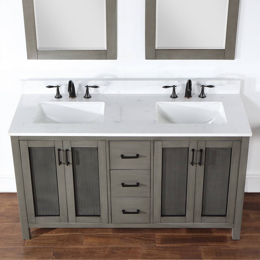 Hadiya 60" Double Bathroom Vanity Set