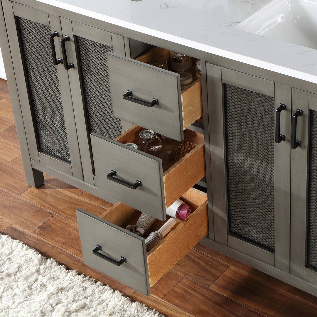 Hadiya 60" Double Bathroom Vanity Set