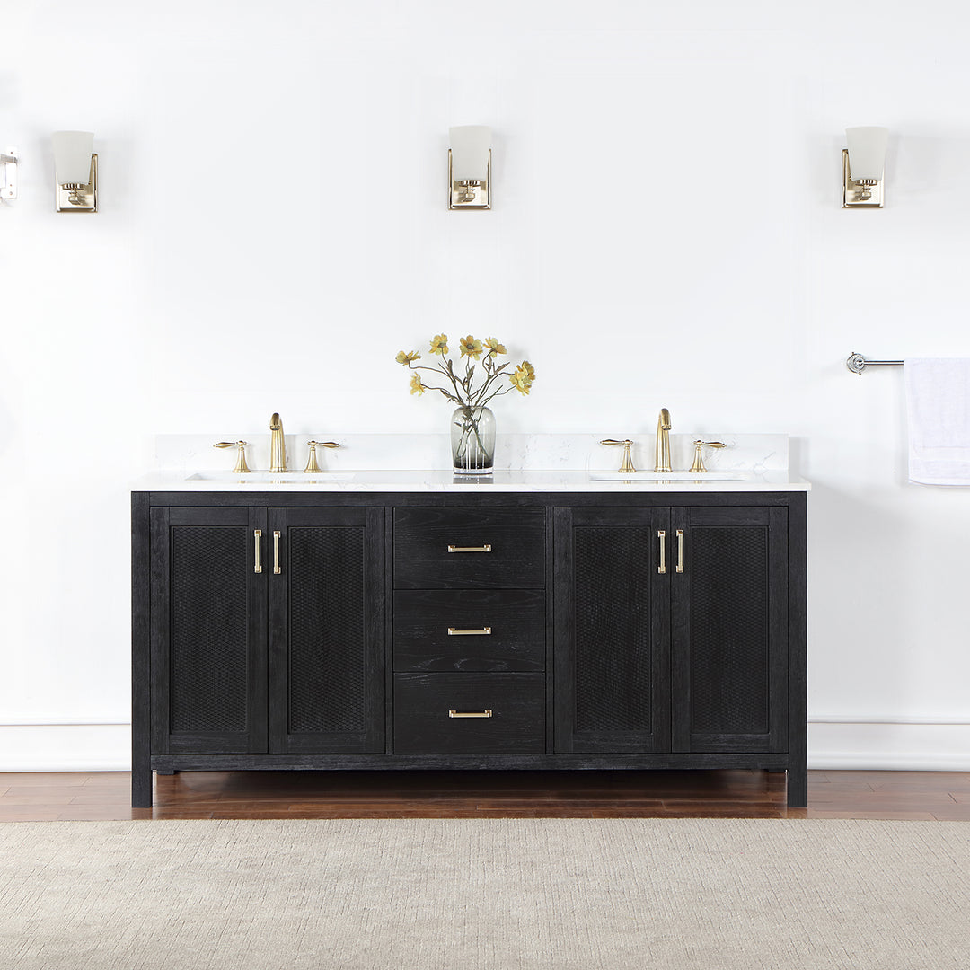 Hadiya 72" Double Bathroom Vanity Set