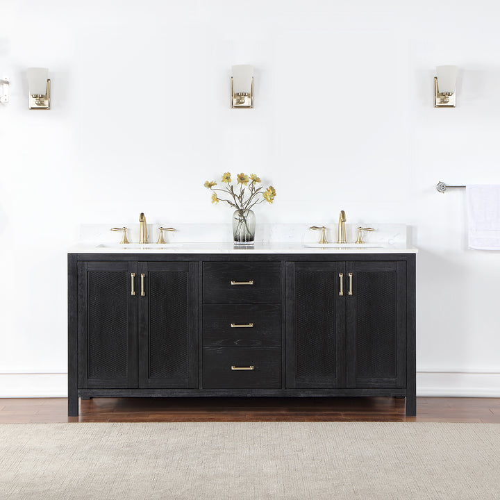 Hadiya 72" Double Bathroom Vanity Set