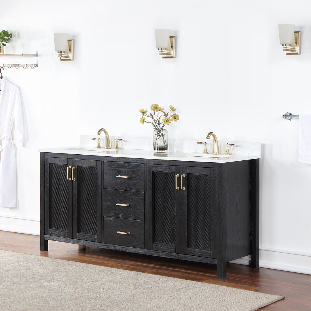 Hadiya 72" Double Bathroom Vanity Set