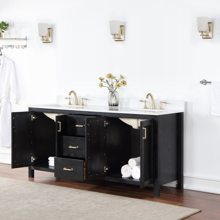 Hadiya 72" Double Bathroom Vanity Set