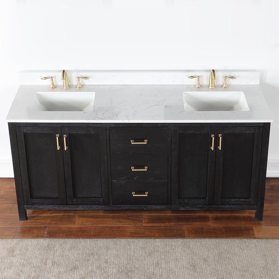 Hadiya 72" Double Bathroom Vanity Set