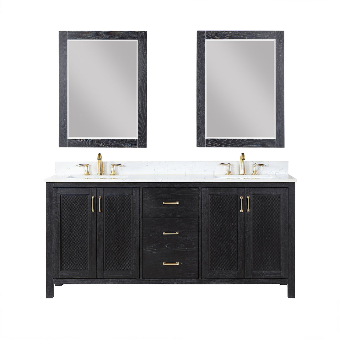 Hadiya 72" Double Bathroom Vanity Set
