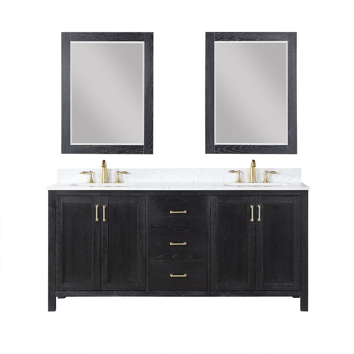 Hadiya 72" Double Bathroom Vanity Set