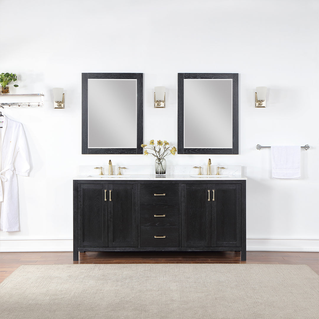 Hadiya 72" Double Bathroom Vanity Set