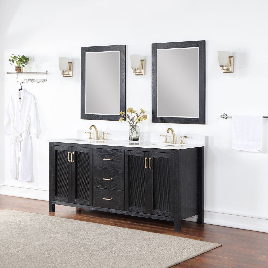 Hadiya 72" Double Bathroom Vanity Set