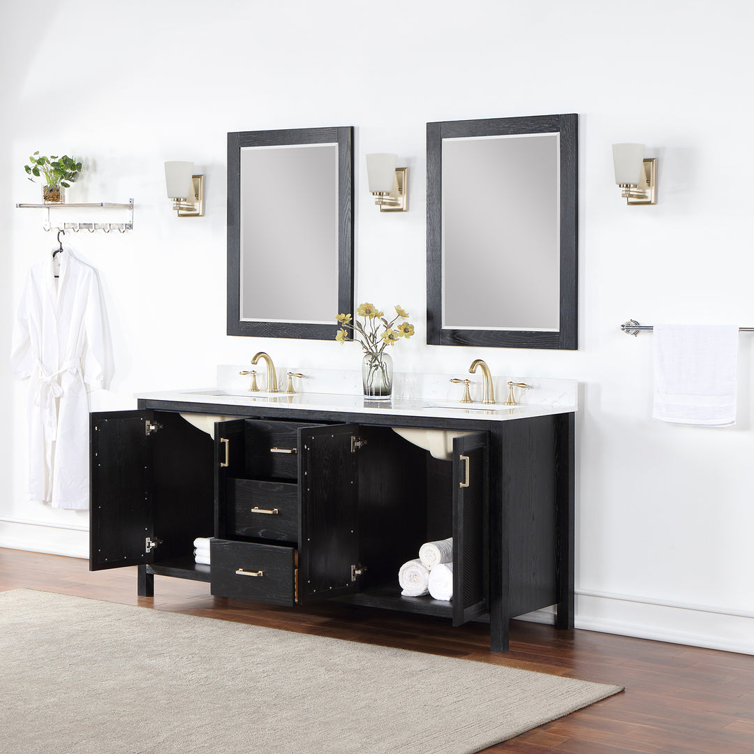 Hadiya 72" Double Bathroom Vanity Set