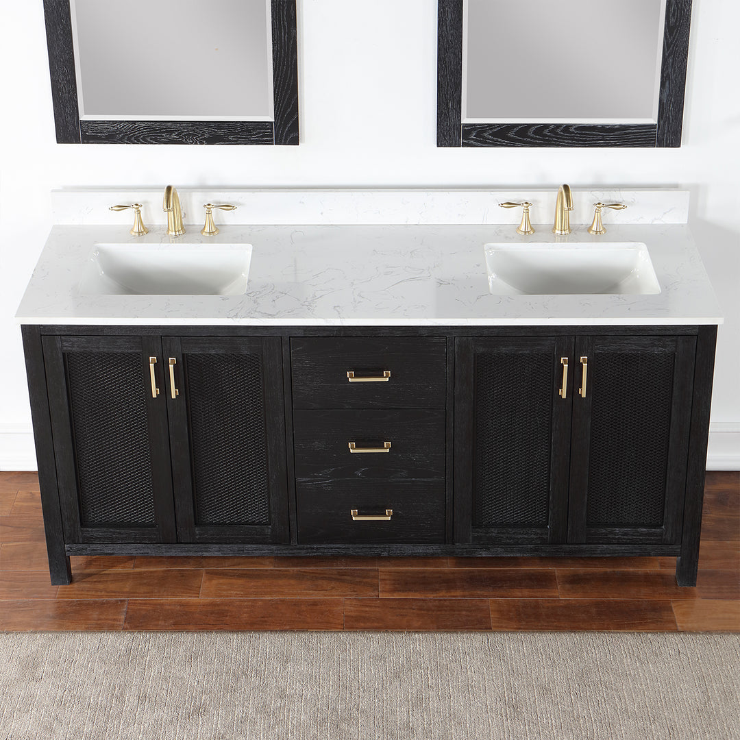 Hadiya 72" Double Bathroom Vanity Set