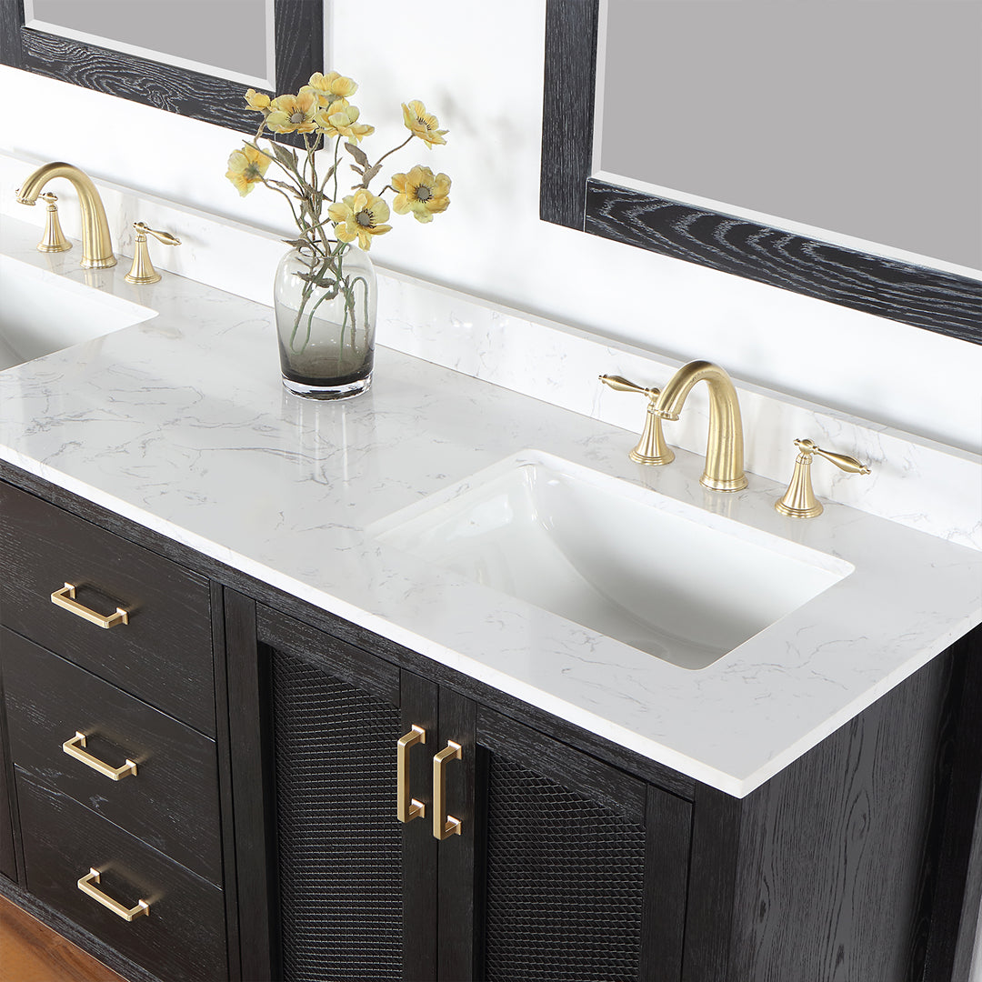 Hadiya 72" Double Bathroom Vanity Set