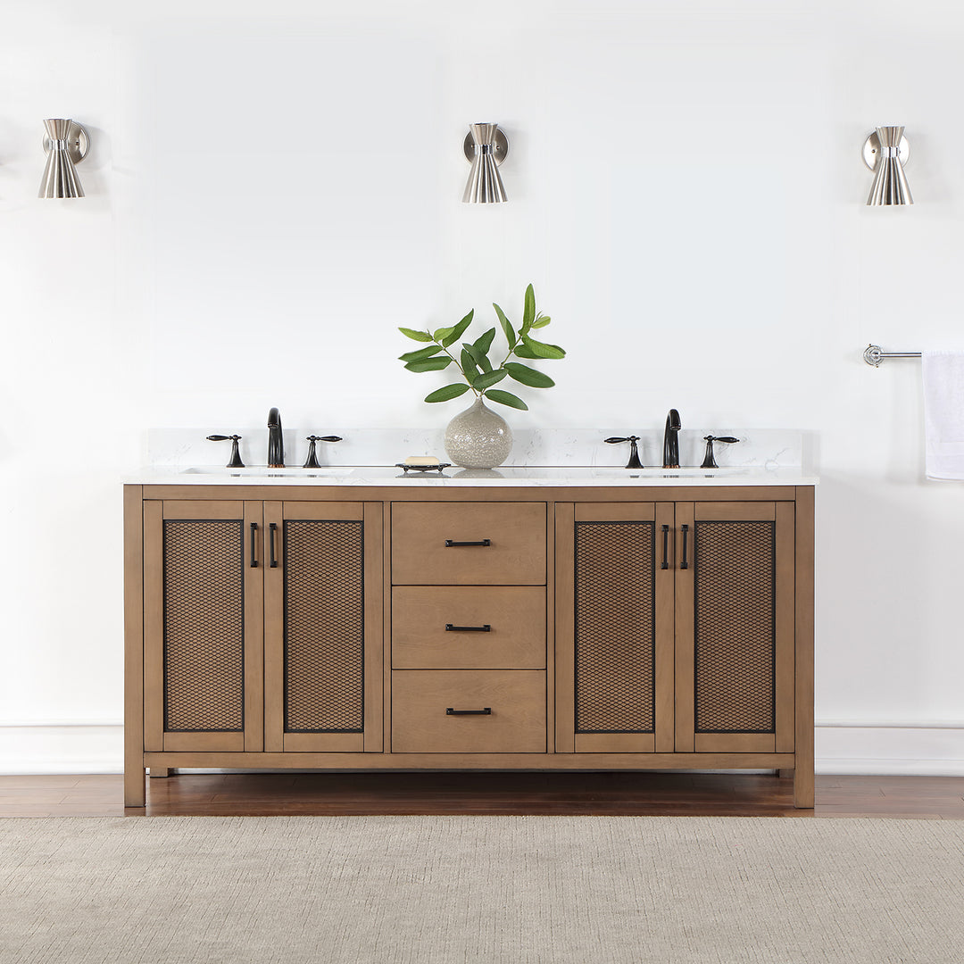 Hadiya 72" Double Bathroom Vanity Set