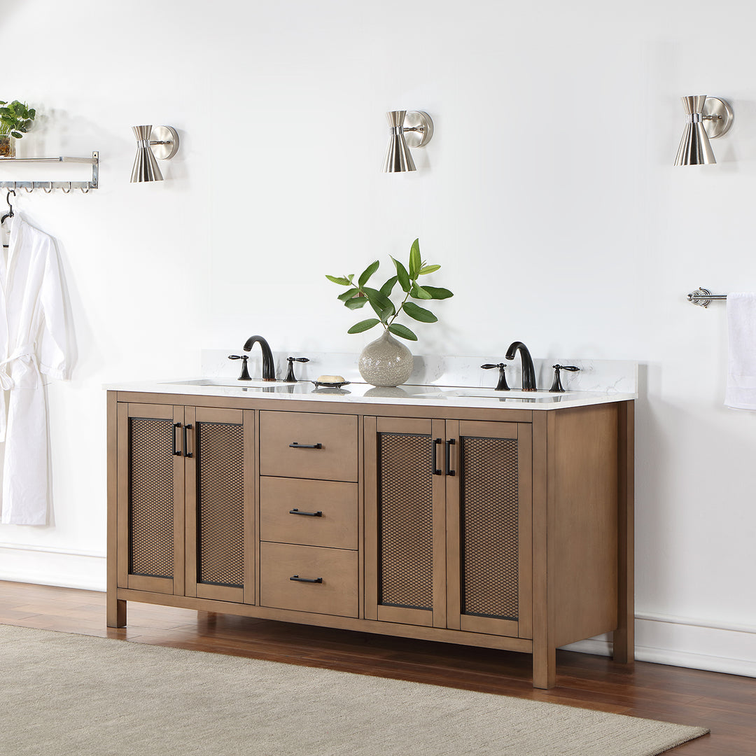 Hadiya 72" Double Bathroom Vanity Set