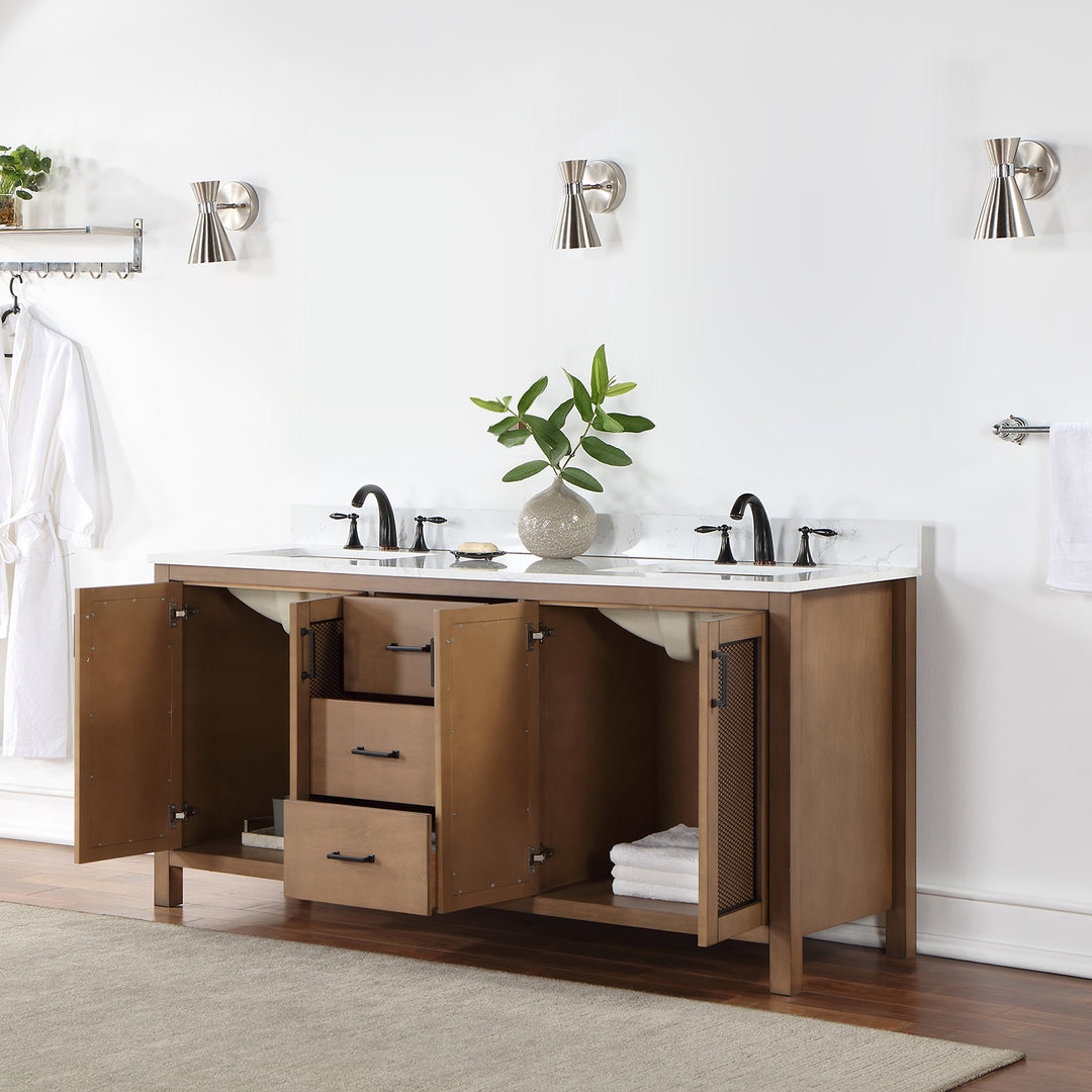 Hadiya 72" Double Bathroom Vanity Set