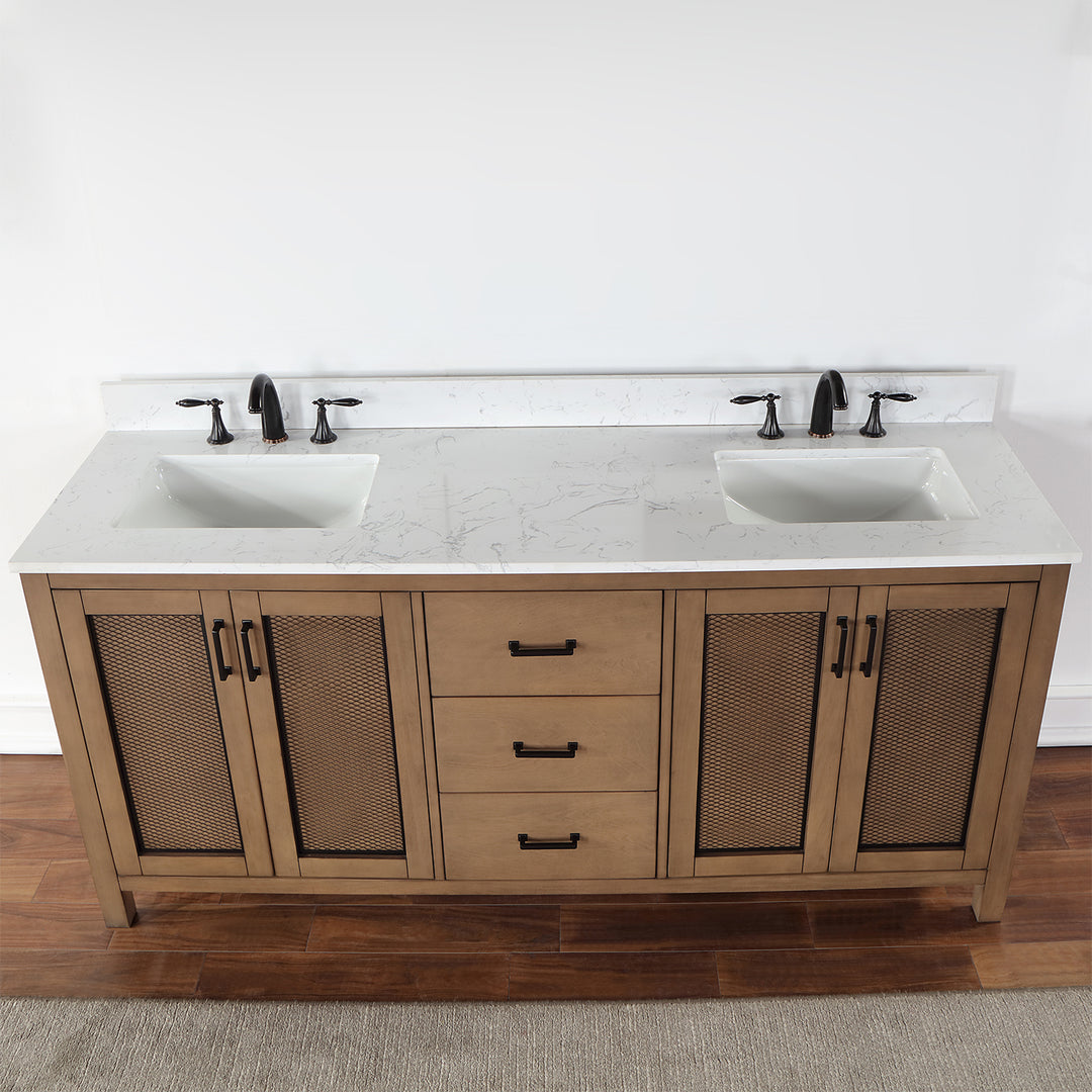 Hadiya 72" Double Bathroom Vanity Set