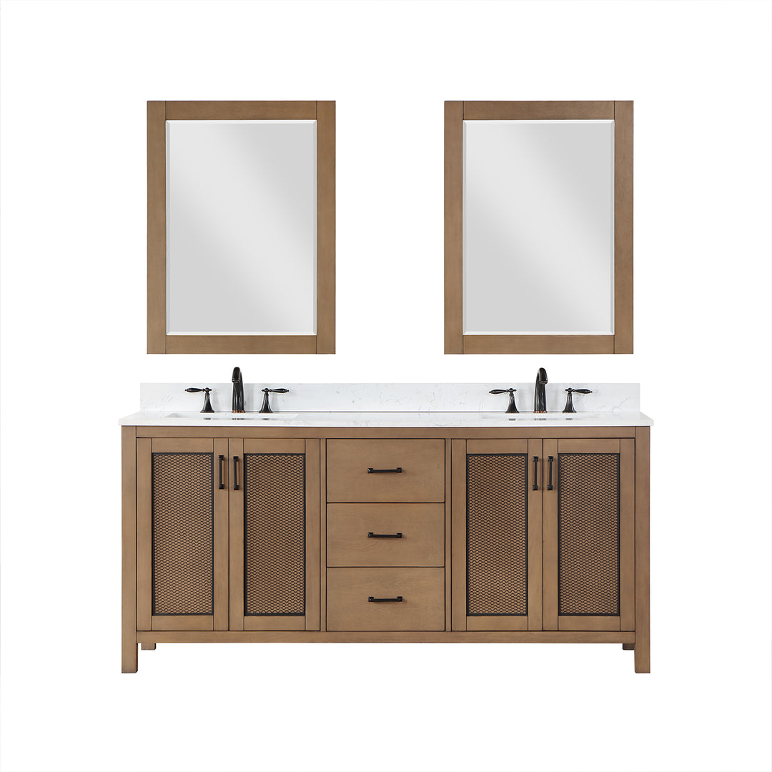Hadiya 72" Double Bathroom Vanity Set