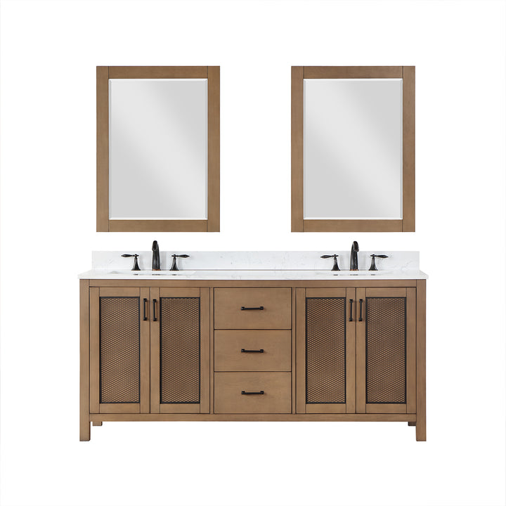 Hadiya 72" Double Bathroom Vanity Set