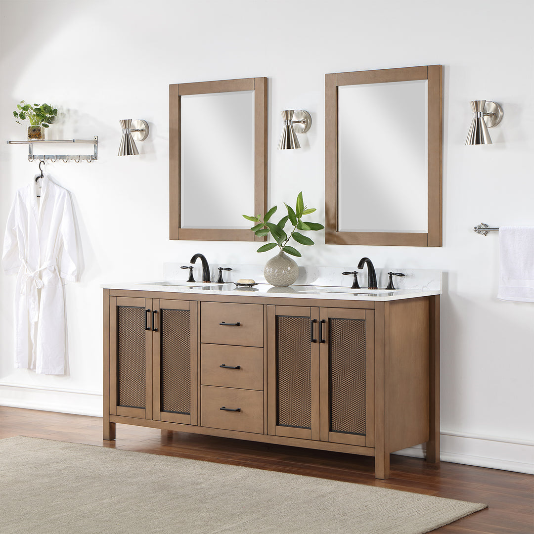 Hadiya 72" Double Bathroom Vanity Set