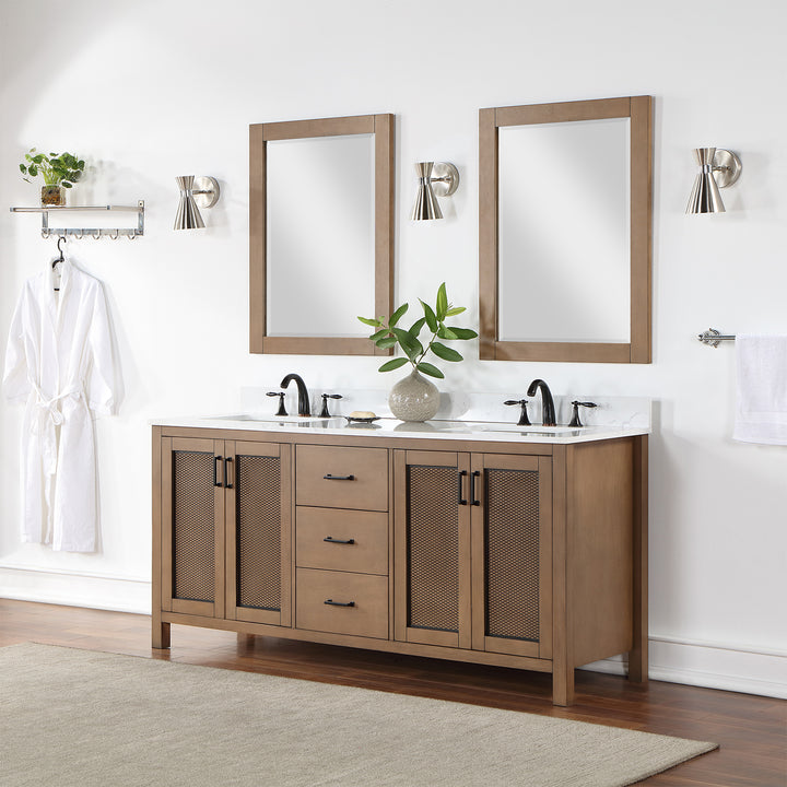 Hadiya 72" Double Bathroom Vanity Set