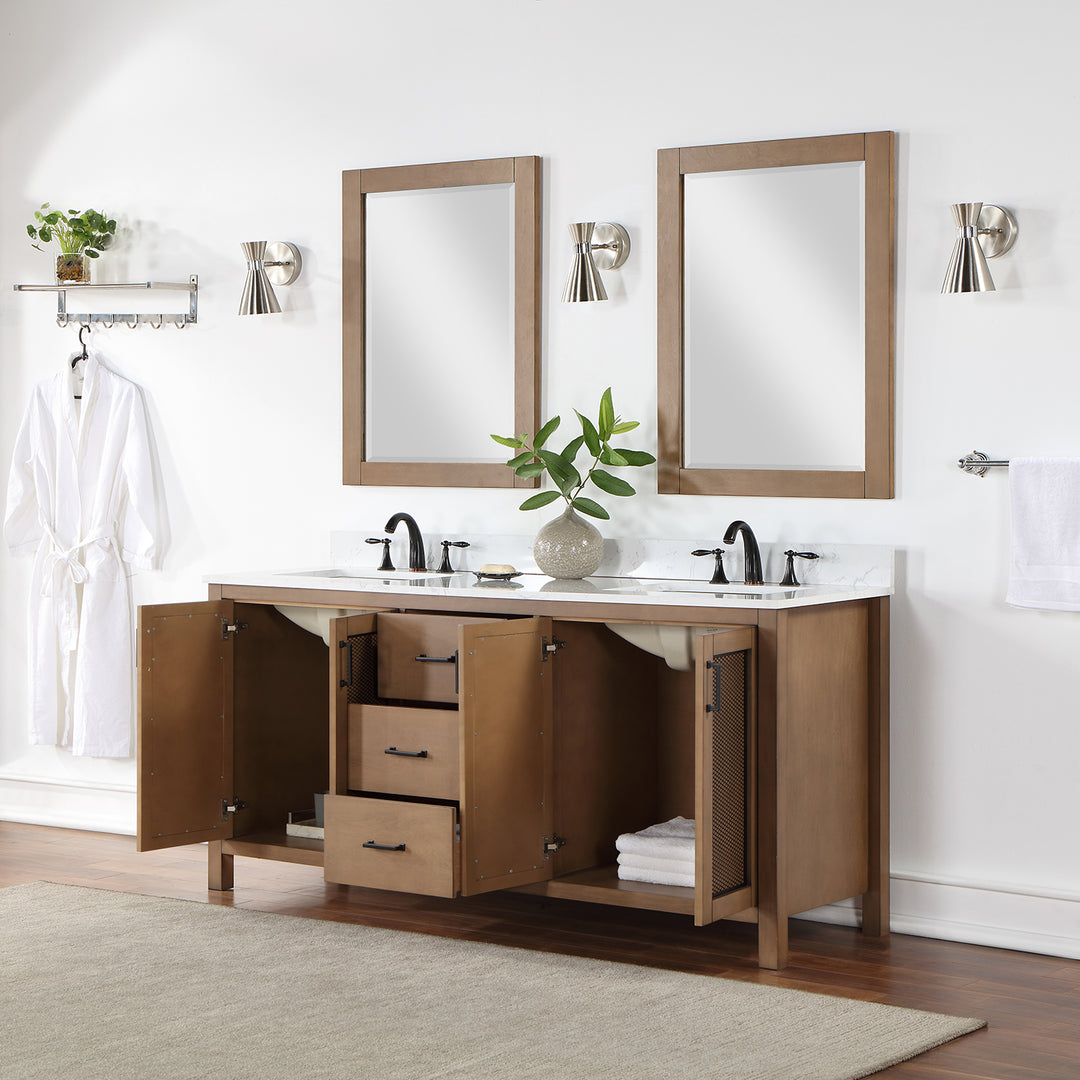 Hadiya 72" Double Bathroom Vanity Set