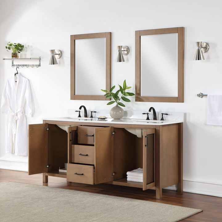 Hadiya 72" Double Bathroom Vanity Set