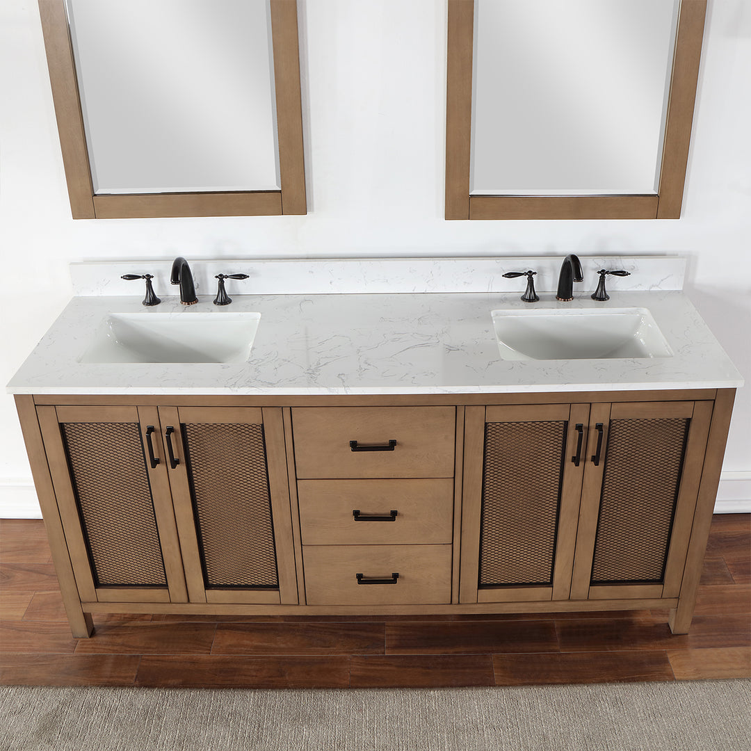 Hadiya 72" Double Bathroom Vanity Set