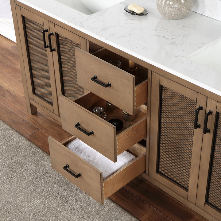 Hadiya 72" Double Bathroom Vanity Set