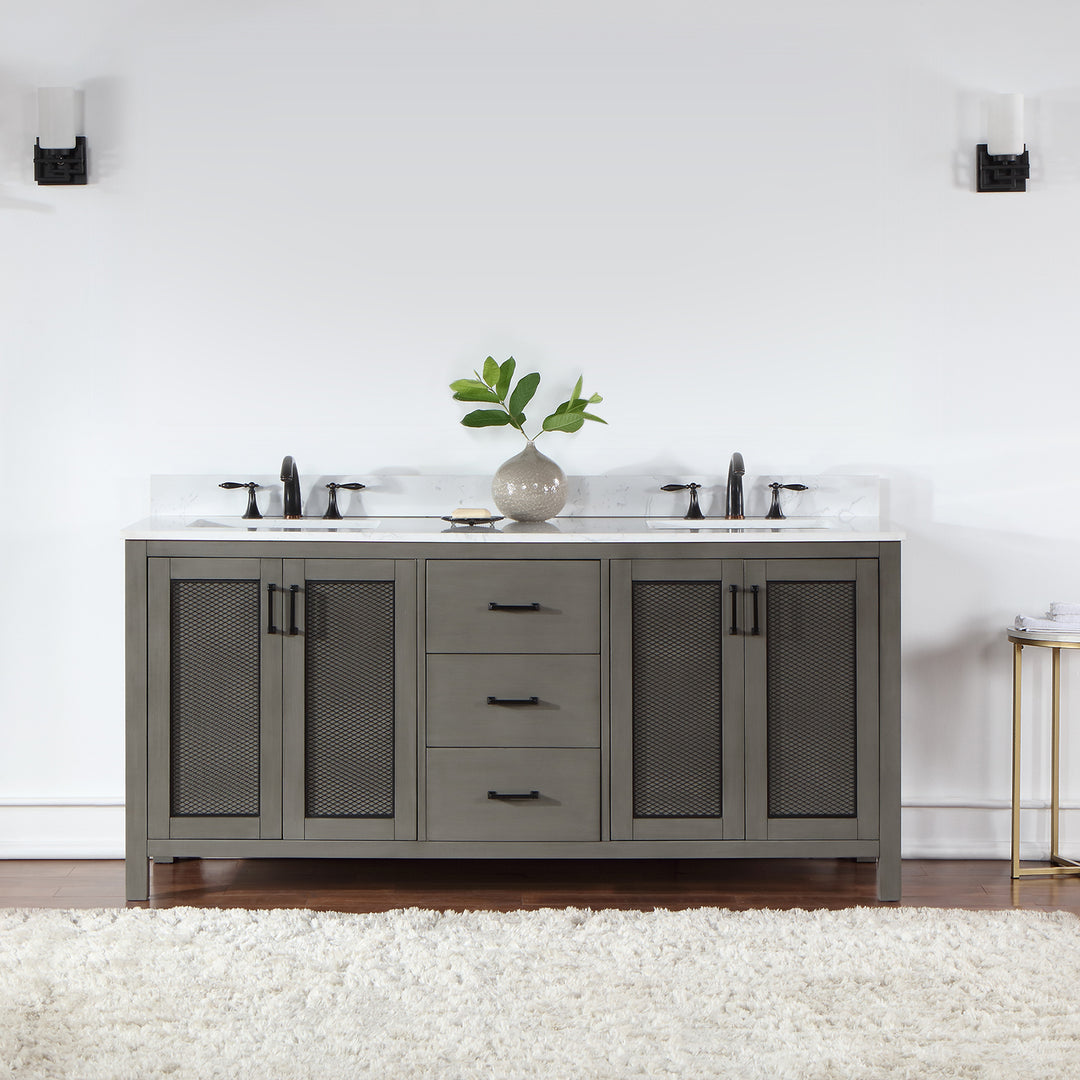Hadiya 72" Double Bathroom Vanity Set
