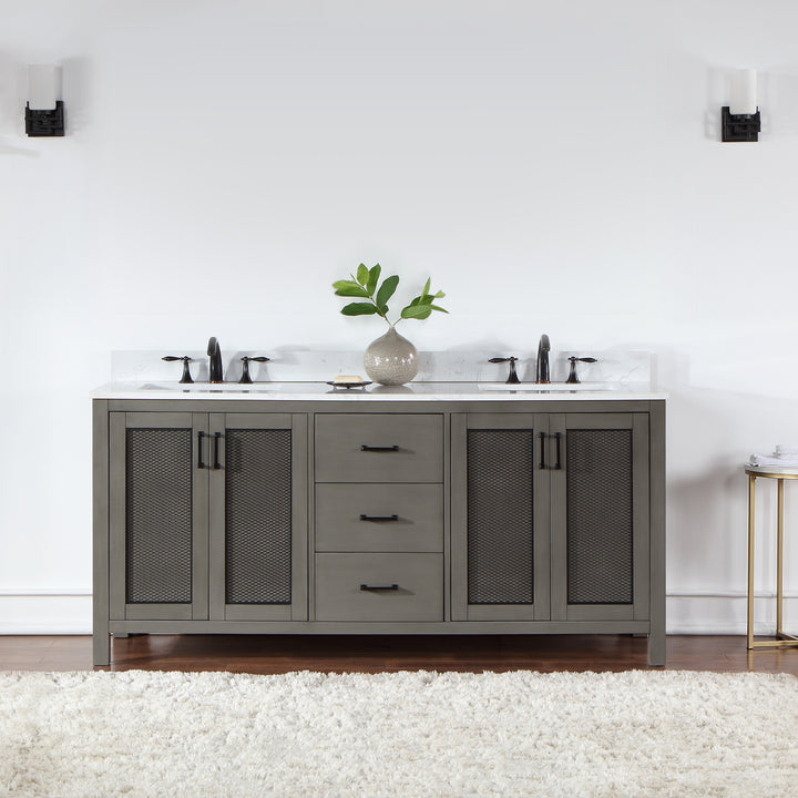 Hadiya 72" Double Bathroom Vanity Set