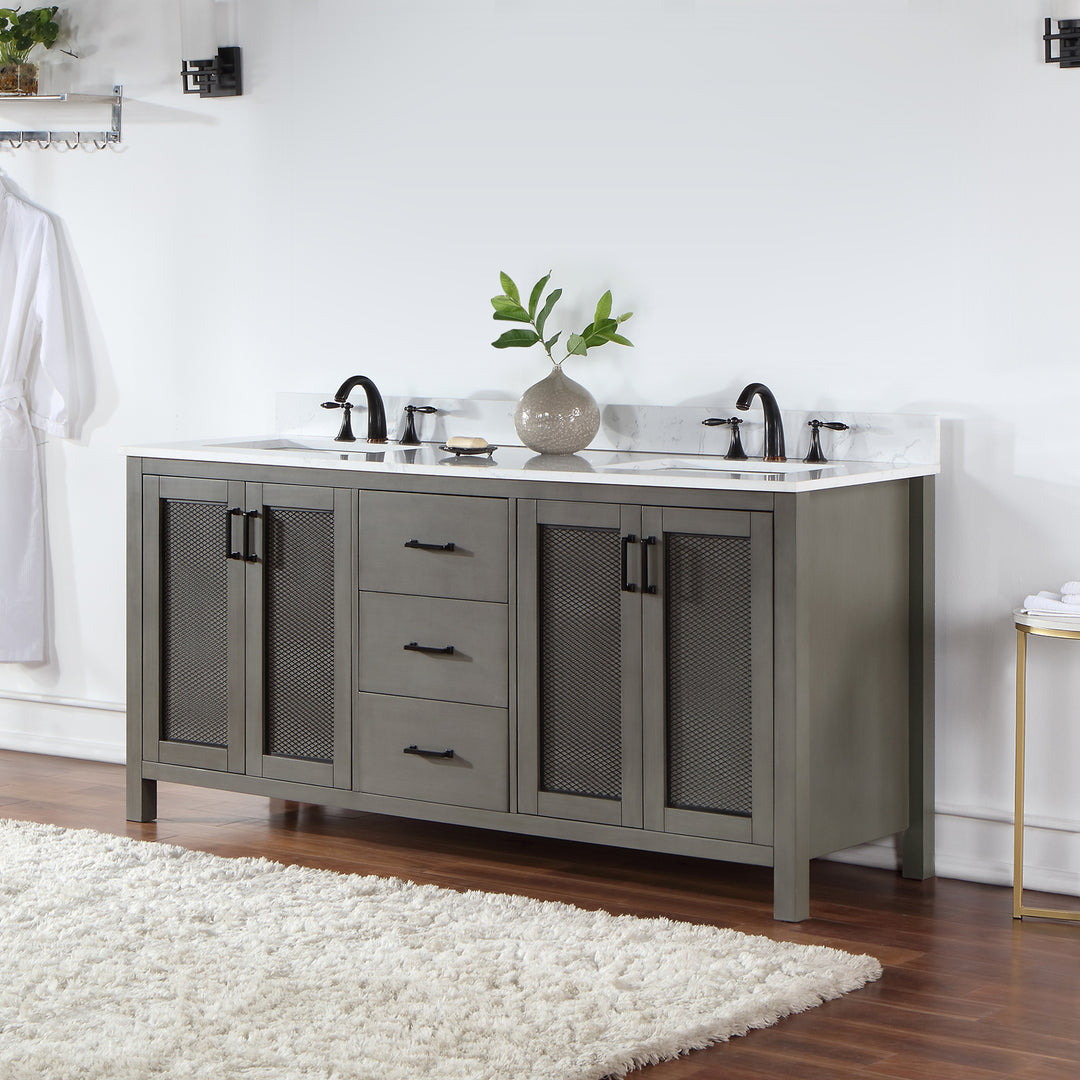 Hadiya 72" Double Bathroom Vanity Set