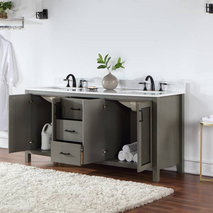 Hadiya 72" Double Bathroom Vanity Set