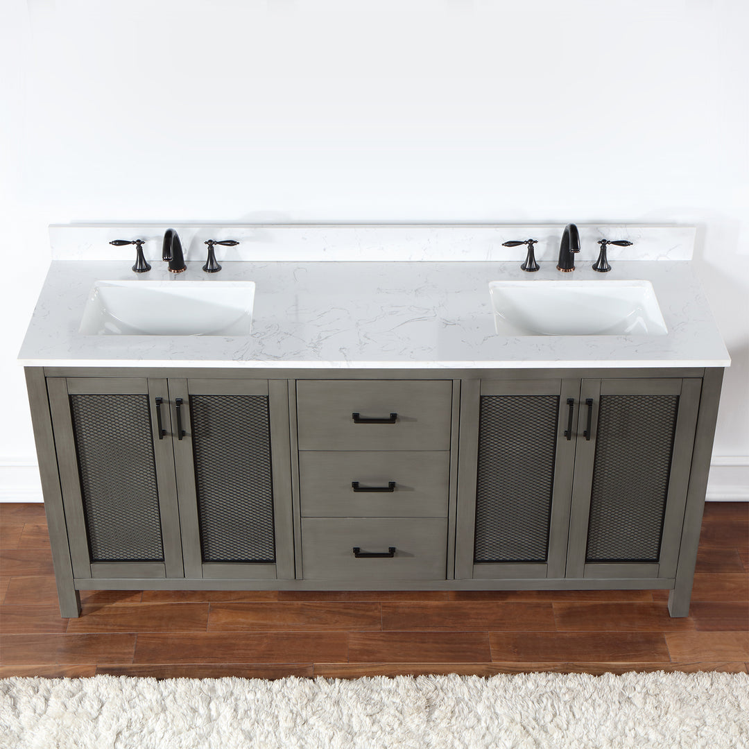 Hadiya 72" Double Bathroom Vanity Set