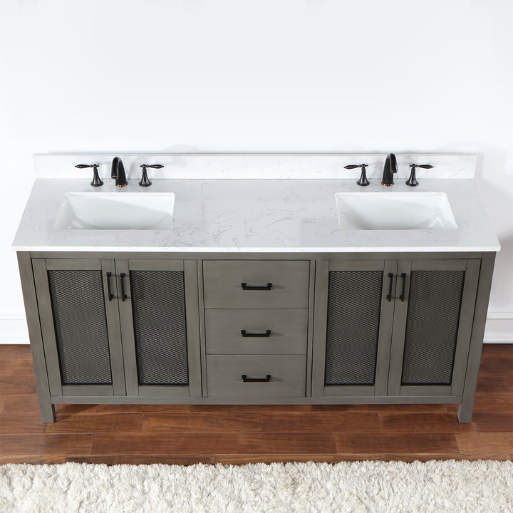 Hadiya 72" Double Bathroom Vanity Set