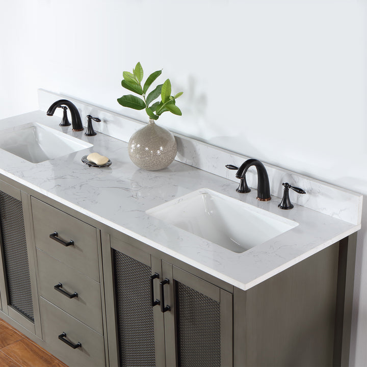 Hadiya 72" Double Bathroom Vanity Set