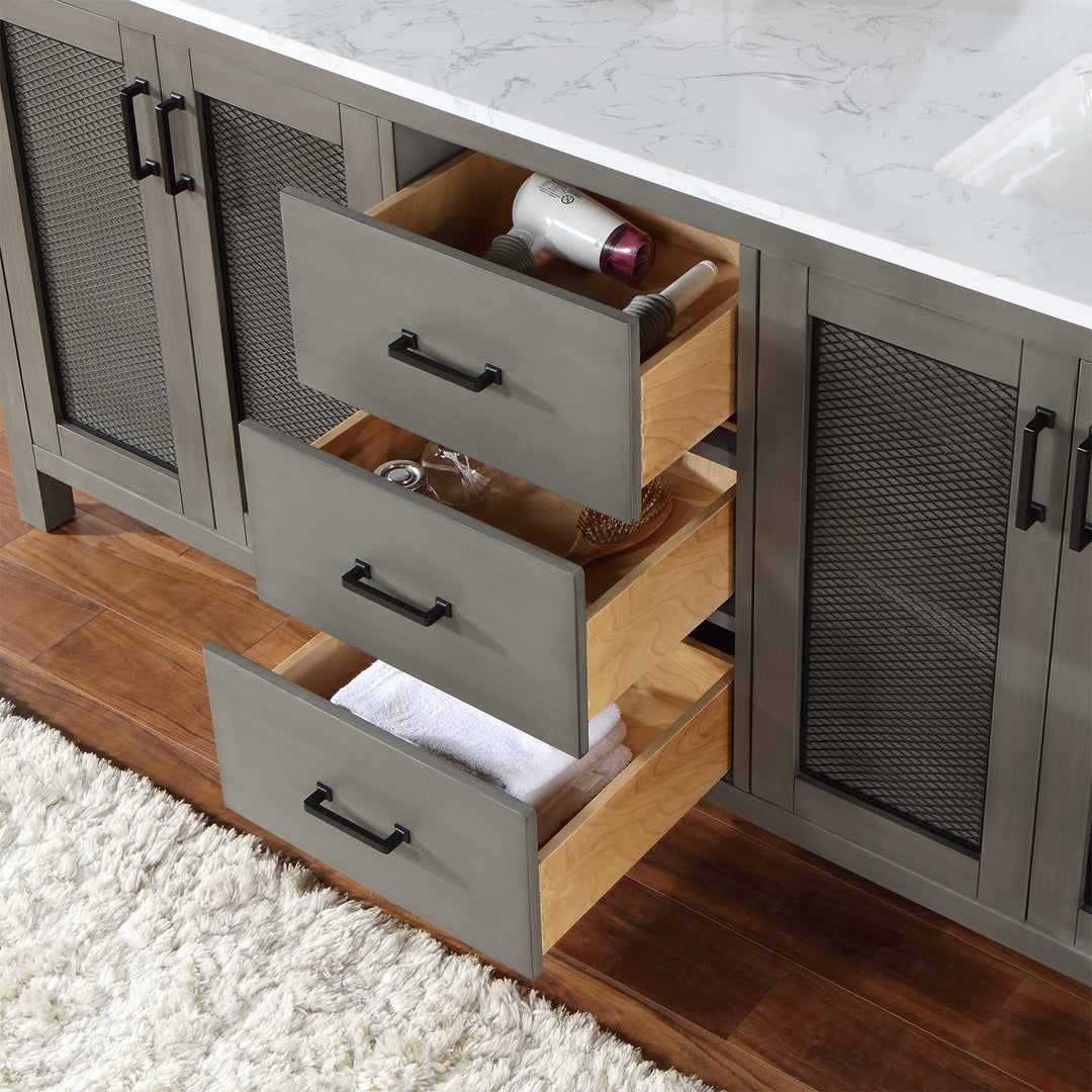 Hadiya 72" Double Bathroom Vanity Set