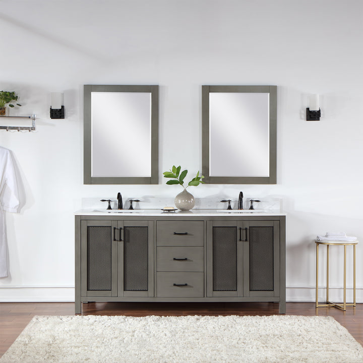 Hadiya 72" Double Bathroom Vanity Set