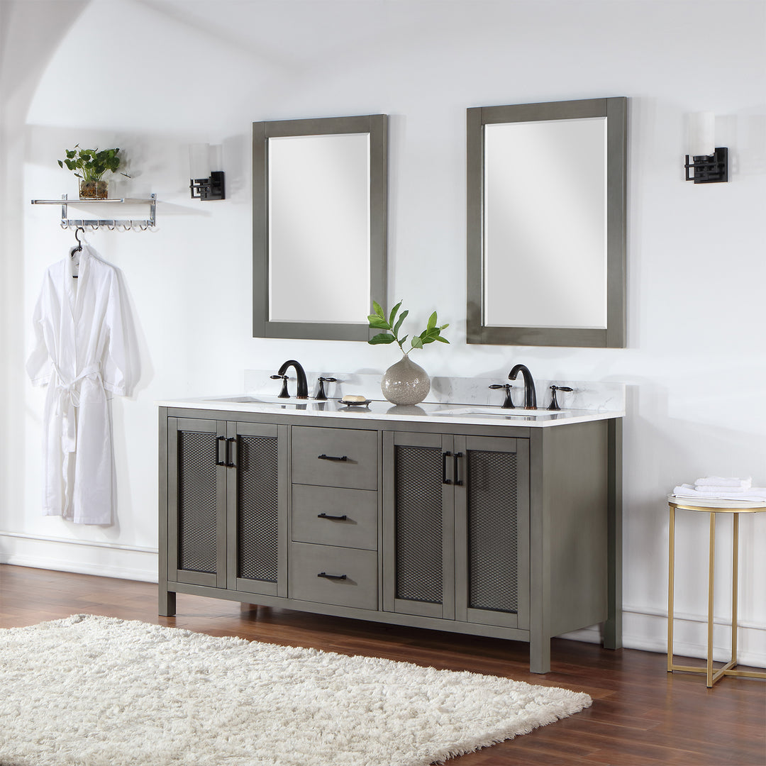 Hadiya 72" Double Bathroom Vanity Set