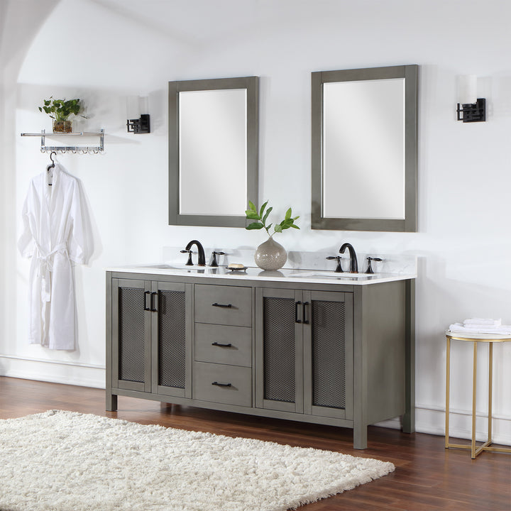 Hadiya 72" Double Bathroom Vanity Set
