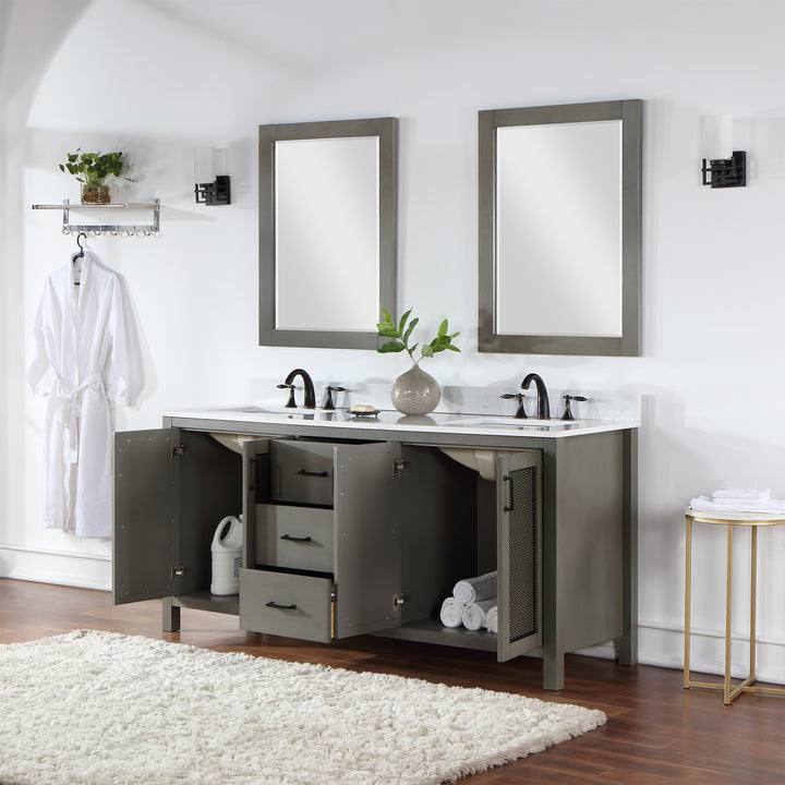 Hadiya 72" Double Bathroom Vanity Set