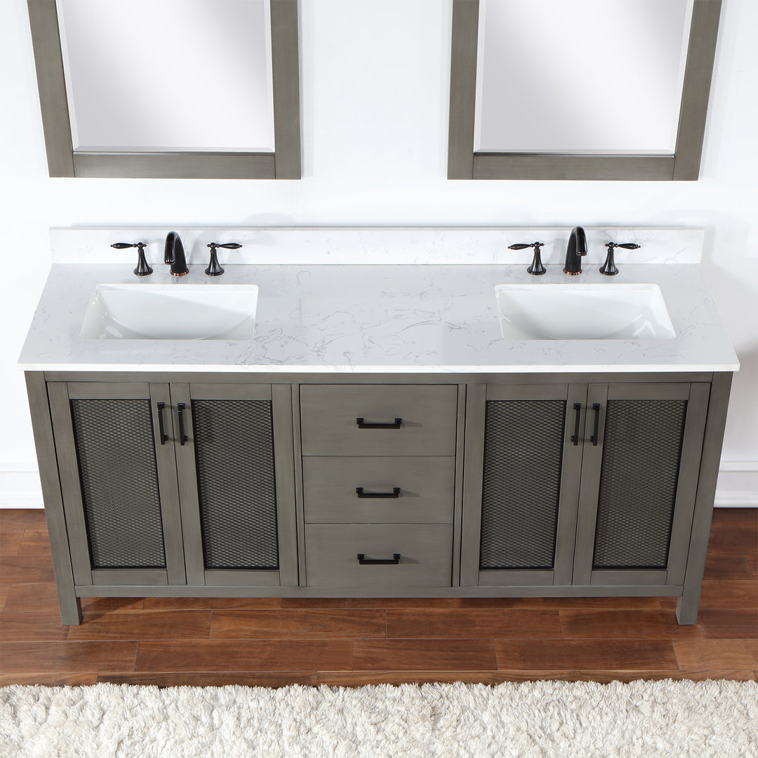 Hadiya 72" Double Bathroom Vanity Set