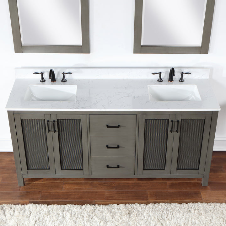 Hadiya 72" Double Bathroom Vanity Set