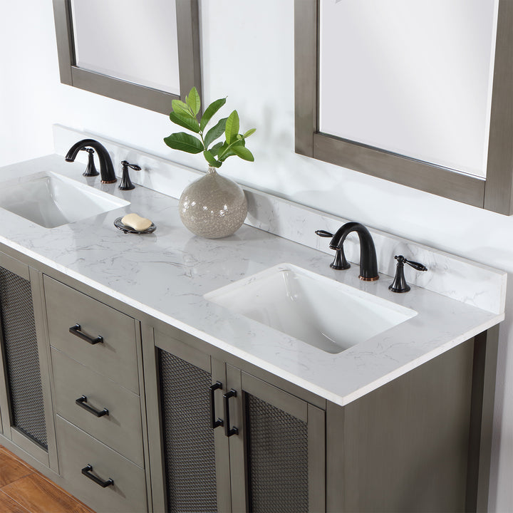 Hadiya 72" Double Bathroom Vanity Set