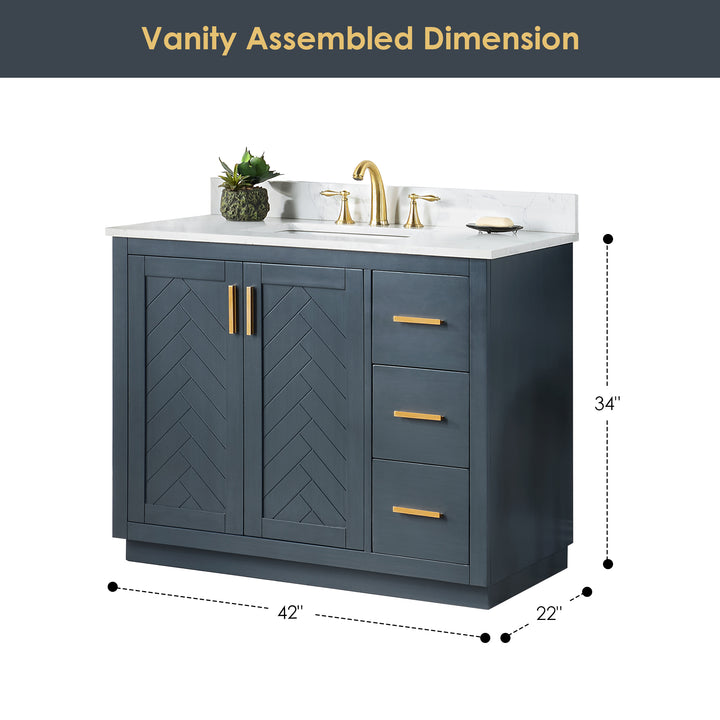Gazsi 42" Single Bathroom Vanity Set