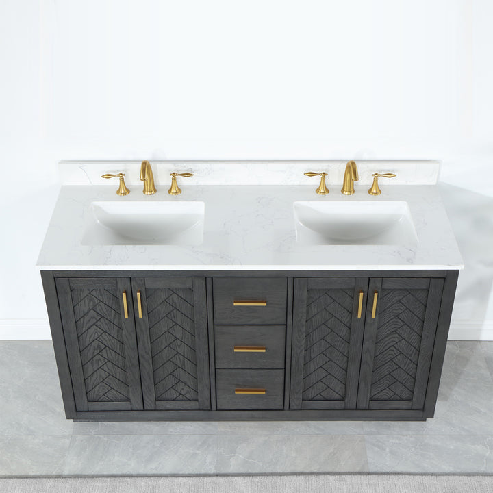 Gazsi 60" Double Bathroom Vanity Set