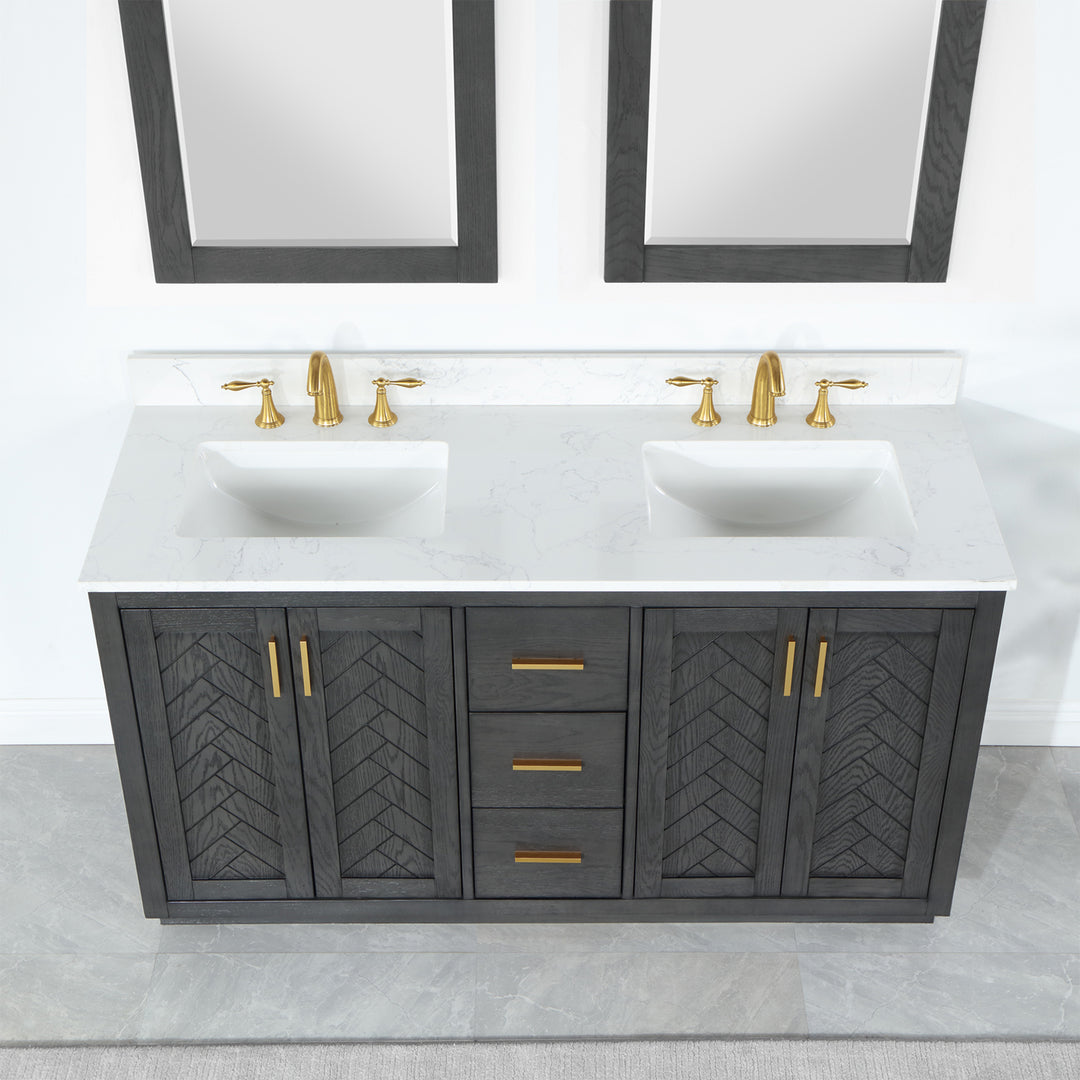 Gazsi 60" Double Bathroom Vanity Set