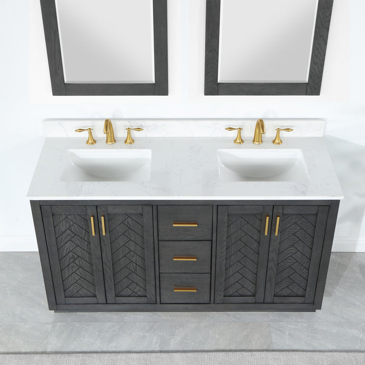 Gazsi 60" Double Bathroom Vanity Set