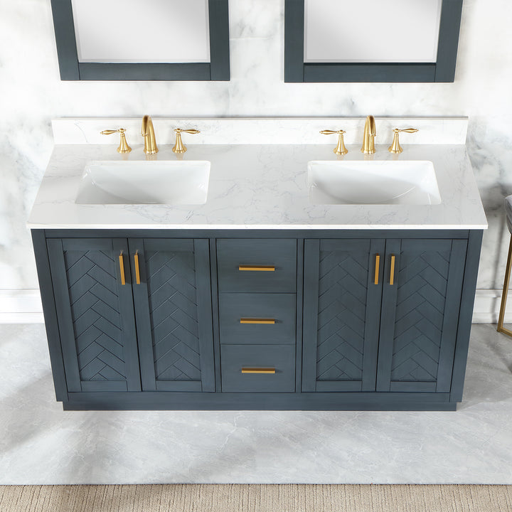 Gazsi 60" Double Bathroom Vanity Set