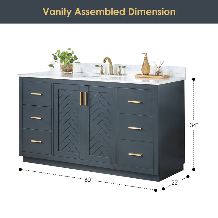 Gazsi 60" Single Bathroom Vanity Set