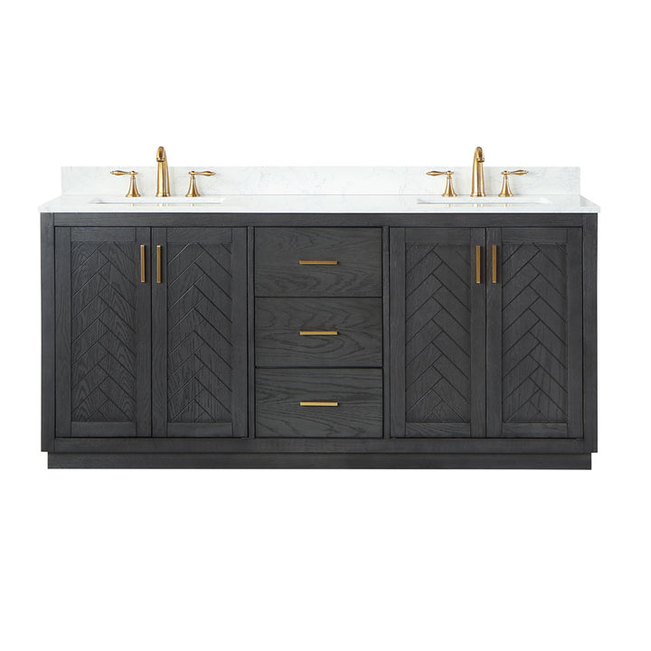 Gazsi 72" Double Bathroom Vanity Set